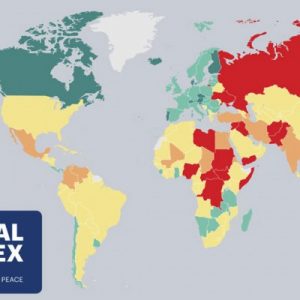 世界で最も危険な国ランキング2016（世界平和度指数GPIで算出）